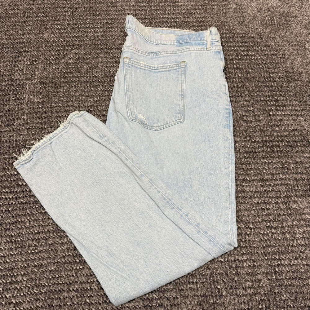 Abercrombie & Fitch Womens The 90s Straight Low Rise Jeans‎ Size 20R Light Wash